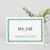 グリーンHey Y'all -テキサス州へ移動 案内状 (スタンド正面)
