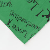 グリーンIラブチアリーティング フリースブランケット (角)