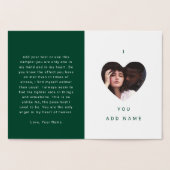 グリーンI愛Youラグジュアリーフォト文字バレンタイン 箔カード (内部)