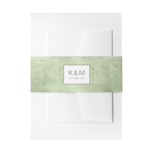 グリーンID515のサボテンとスパークル ウェディング 招待状ベリーバンド (正面例)