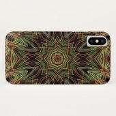 グリーンIphoneケースの万華鏡のように千変万化するパターン Case-Mate iPhoneケース (裏面(横))
