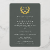 グリーンJD法はかりで測+ローレルリース卒業パーティー 箔招待状 (正面)