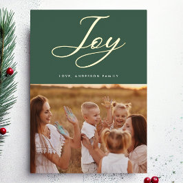 グリーンJOYクラシック金ゴールド書道レタリング 箔シーズンカード