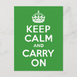 グリーンKeep Calm and Carry On ポストカード