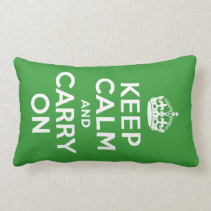 グリーンKeep Calm and Carry On ランバークッション