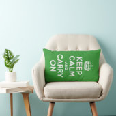 グリーンKeep Calm and Carry On ランバークッション (椅子)