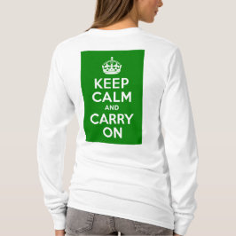 グリーンKeep Calm and Carry On Tシャツ