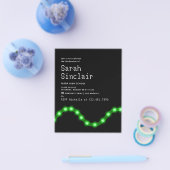 グリーンLEDライト卒業パーティー招待状 チラシ (シングル)