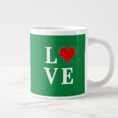 グリーンLOVEとハート ジャンボコーヒーマグカップ (右)