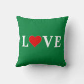 グリーンLOVEハートレトロエレガント クッション (裏面)