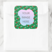 グリーンLOVEハート スクエアシール (バッグ)