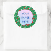 グリーンLOVEハート ラウンドシール (バッグ)