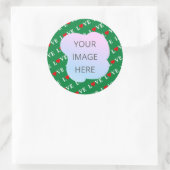 グリーンLOVEハート ラウンドシール (バッグ)