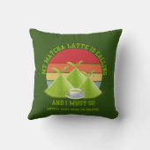 グリーンMATCHA山脈がラテドリンカーを呼び出している クッション (裏面)