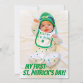 グリーンMy First St. Patrick's Day Holiday Photo カード (正面)