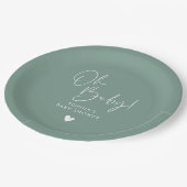 グリーンOhベビーモダンボホベイビーシャワー ペーパープレート (アングル)