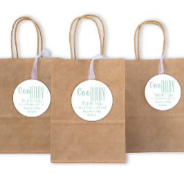 グリーンoooベビーサンキューベイビーシャワー ラウンドシール