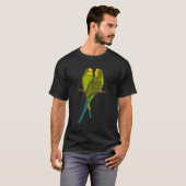 グリーンParaketかわいいParaketsバギー鳥の恋人のために Tシャツ (正面フル)