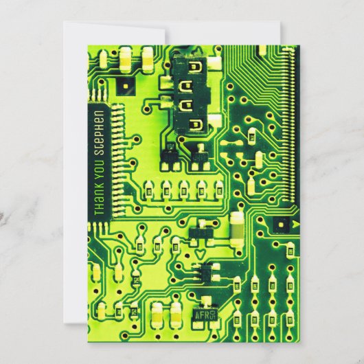 グリーンPCB基板、電子部品プリント回路 サンキューカード (正面)