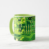 グリーンPCB基板、電子部品プリント回路 マグカップ (正面左)