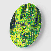 グリーンPCB基板、電子部品プリント回路 ラージ壁時計 (傾斜)