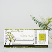 グリーンpearフルーツボーディングパス結婚式招待状 招待状 (スタンド正面)