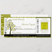 グリーンpearフルーツボーディングパス結婚式招待状 招待状 (正面/裏面)