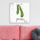 グリーンPEASホワイトウッドファームハウス素朴キッチンアート キャンバスプリント (インサイチュ (リビング))