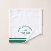 グリーンPKBLソーシャルクラブクレストピックボール顔 ウォッシュタオル (ウォッシュタオル)