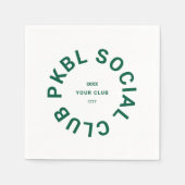 グリーンPKBLソーシャルクラブクレストピックボール スタンダードカクテルナプキン (正面)