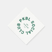 グリーンPKBLソーシャルクラブクレストピックボール スタンダードカクテルナプキン (角)