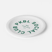 グリーンPKBLソーシャルクラブクレストピックボール ペーパープレート (アングル)