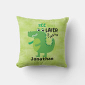 グリーンSee You Later パーソナライズされた Aligator クッション (正面)