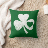 グリーンSt patricks dayアイリッシュパティーズハートシャムロック クッション (ブランケット)