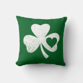 グリーンSt patricks dayアイリッシュパティーズハートシャムロック クッション (正面)