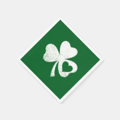 グリーンSt patricks dayアイリッシュパティーズハートシャムロック スタンダードカクテルナプキン (角)