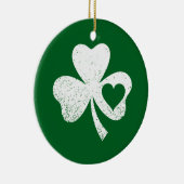 グリーンSt patricks dayアイリッシュパティーズハートシャムロック セラミックオーナメント (右)