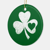 グリーンSt patricks dayアイリッシュパティーズハートシャムロック セラミックオーナメント (左)