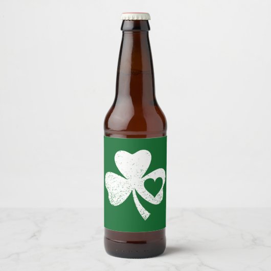 グリーンSt patricks dayアイリッシュパティーズハートシャムロック ビールラベル (正面)
