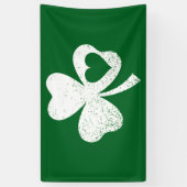 グリーンSt patricks dayアイリッシュパティーズハートシャムロック 横断幕 (縦)