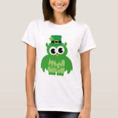 グリーンSt patricks dayアイリッシュフクロウの漫画Tシャツ Tシャツ (正面)