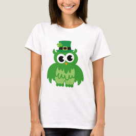 グリーンSt patricks dayアイリッシュフクロウの漫画Tシャツ Tシャツ