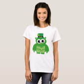 グリーンSt patricks dayアイリッシュフクロウの漫画Tシャツ Tシャツ (正面フル)