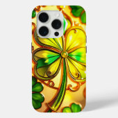グリーンSt patricks dayステンドグラス効果クローバー Case-Mate iPhoneケース (裏面)