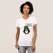 グリーンSt pattys dayペンギンTシャツ(女性用) Tシャツ (正面フル)