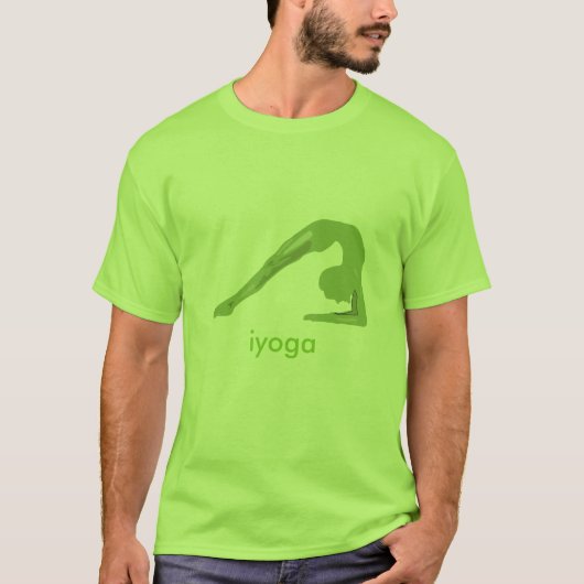 グリーンTシャツヨガポーズ Tシャツ (正面)