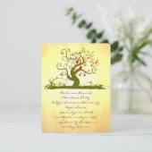 グリーンTリーバード金ゴールドクリスマスディナー招待状 招待状 (スタンド正面)