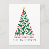 グリーンTレックスクリスマスツリーレッドポー ポストカード (正面)