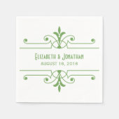 グリーンv2装飾ファンシー紙ナプキンス スタンダードカクテルナプキン (正面)