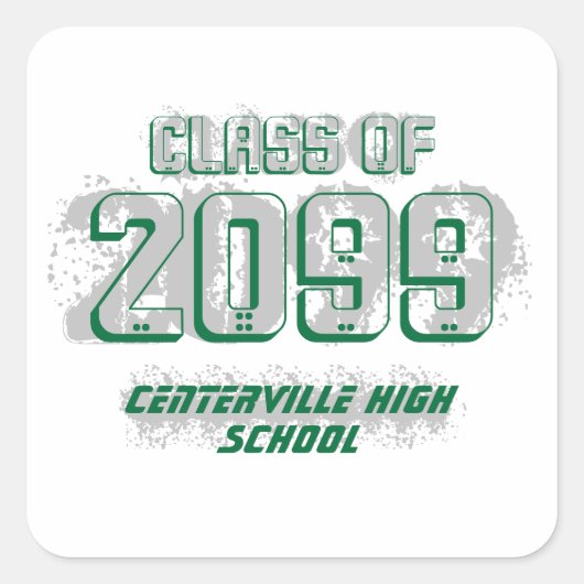 グリー動揺してンモダンクラス正方形ステッカー スクエアシール (正面)